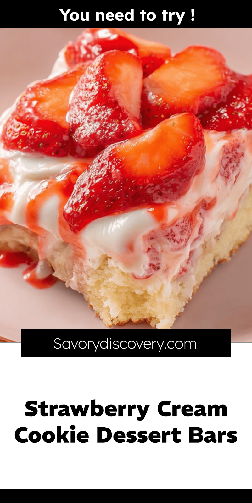 Strawberry Cream Cookie Dessert Bars