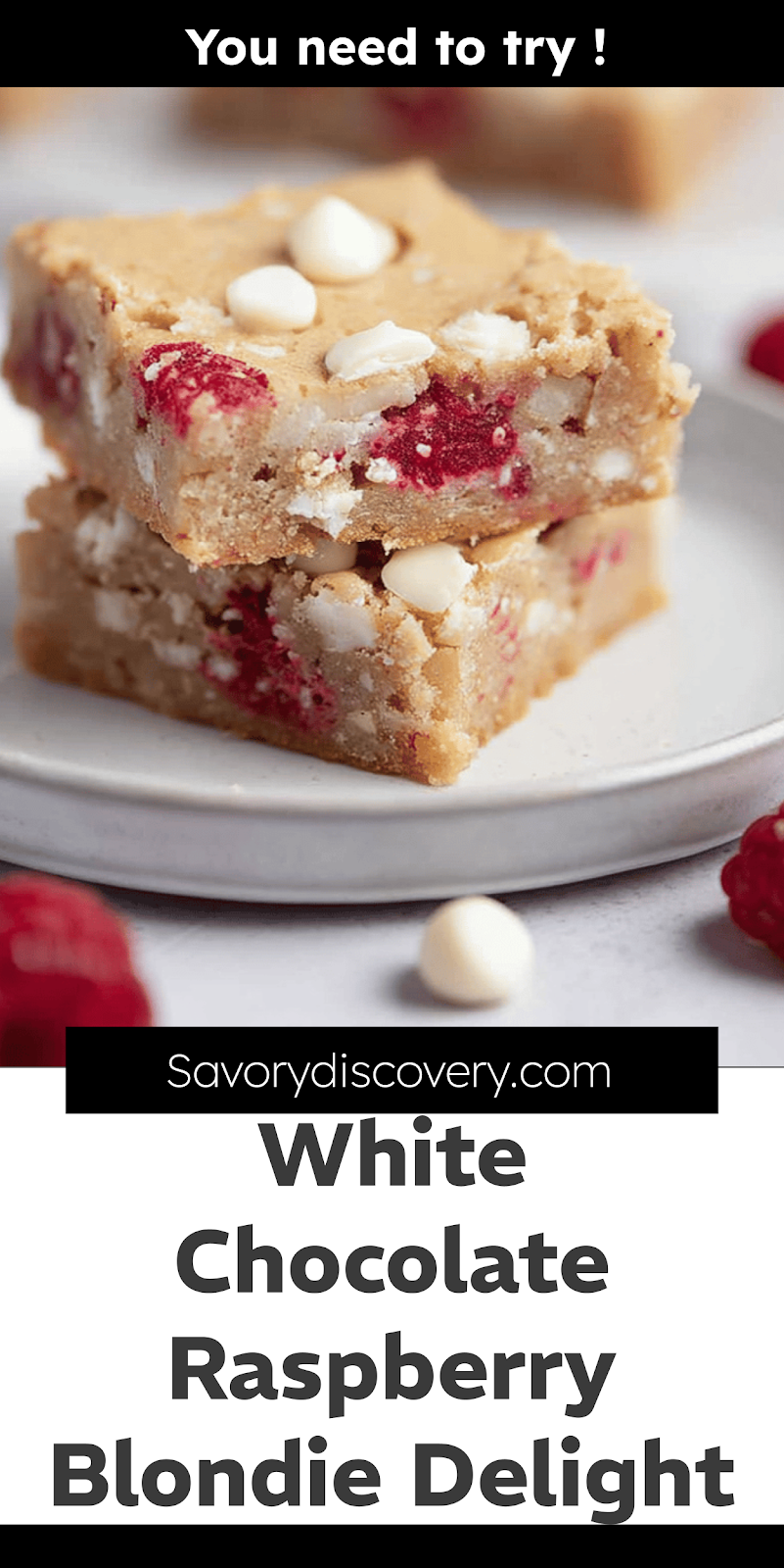 White Chocolate Raspberry Blondie Delight