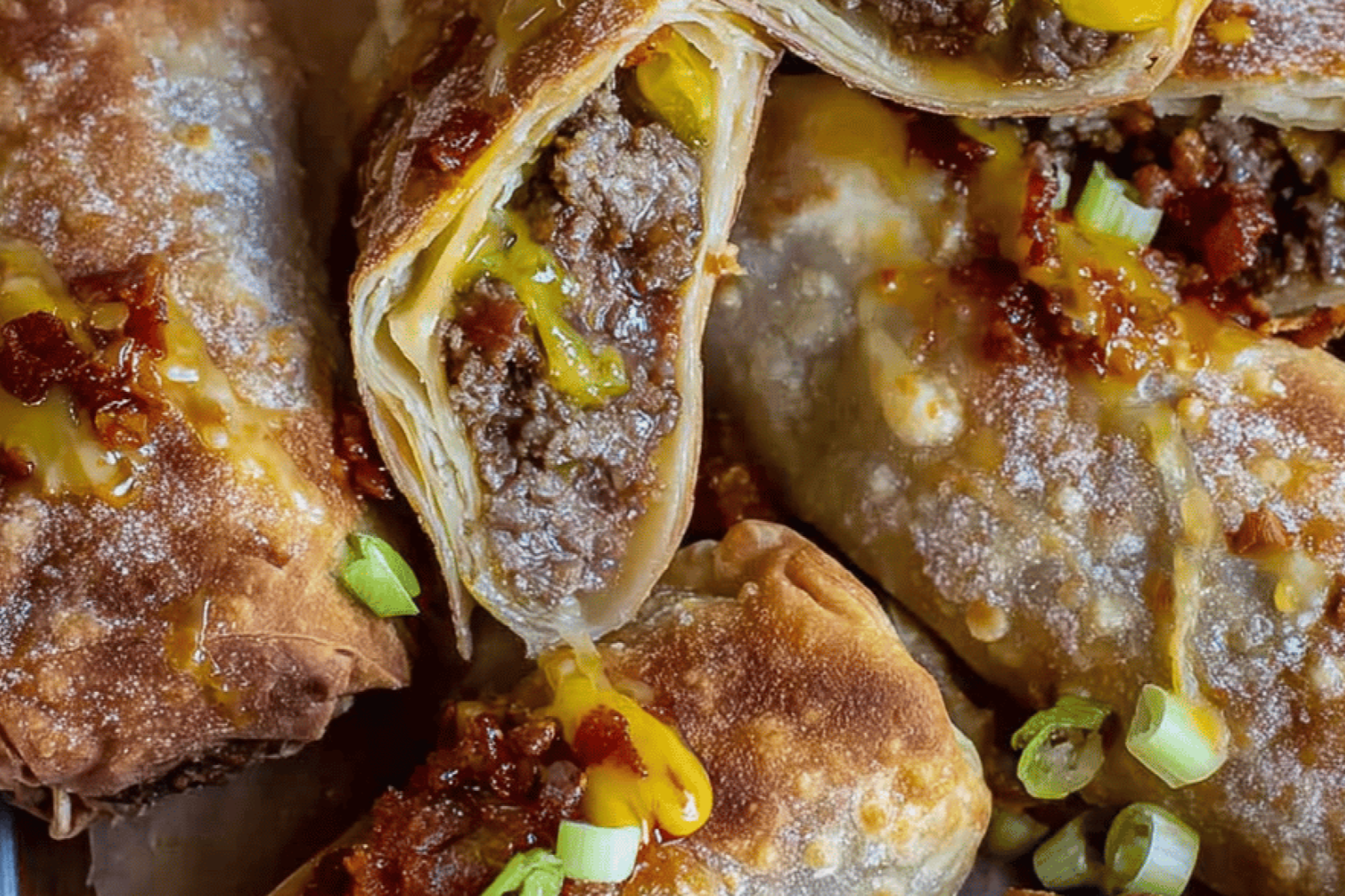 Bacon Jam Cheeseburger Egg Roll Delight