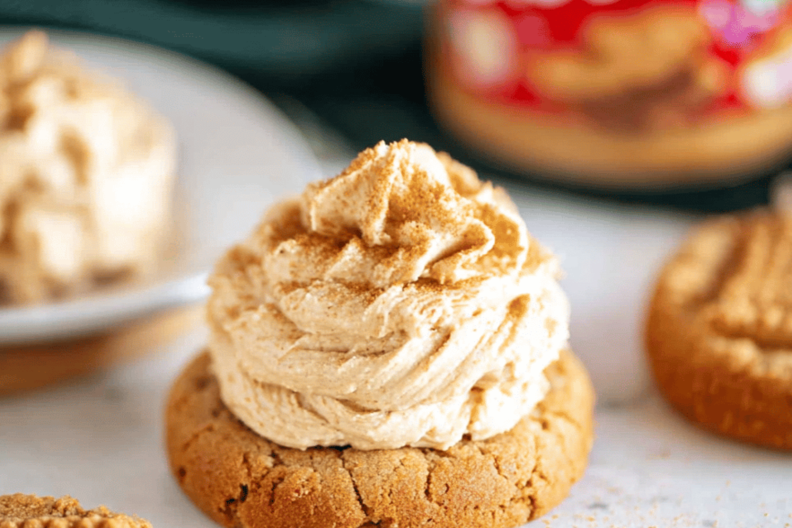 Biscoff Brown Sugar Cookies with Cookie Butter Frosting