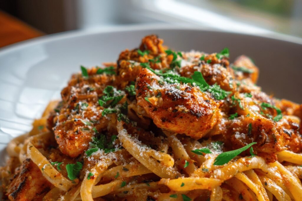 Cajun Chicken Parmesan Linguine with Bold Spices