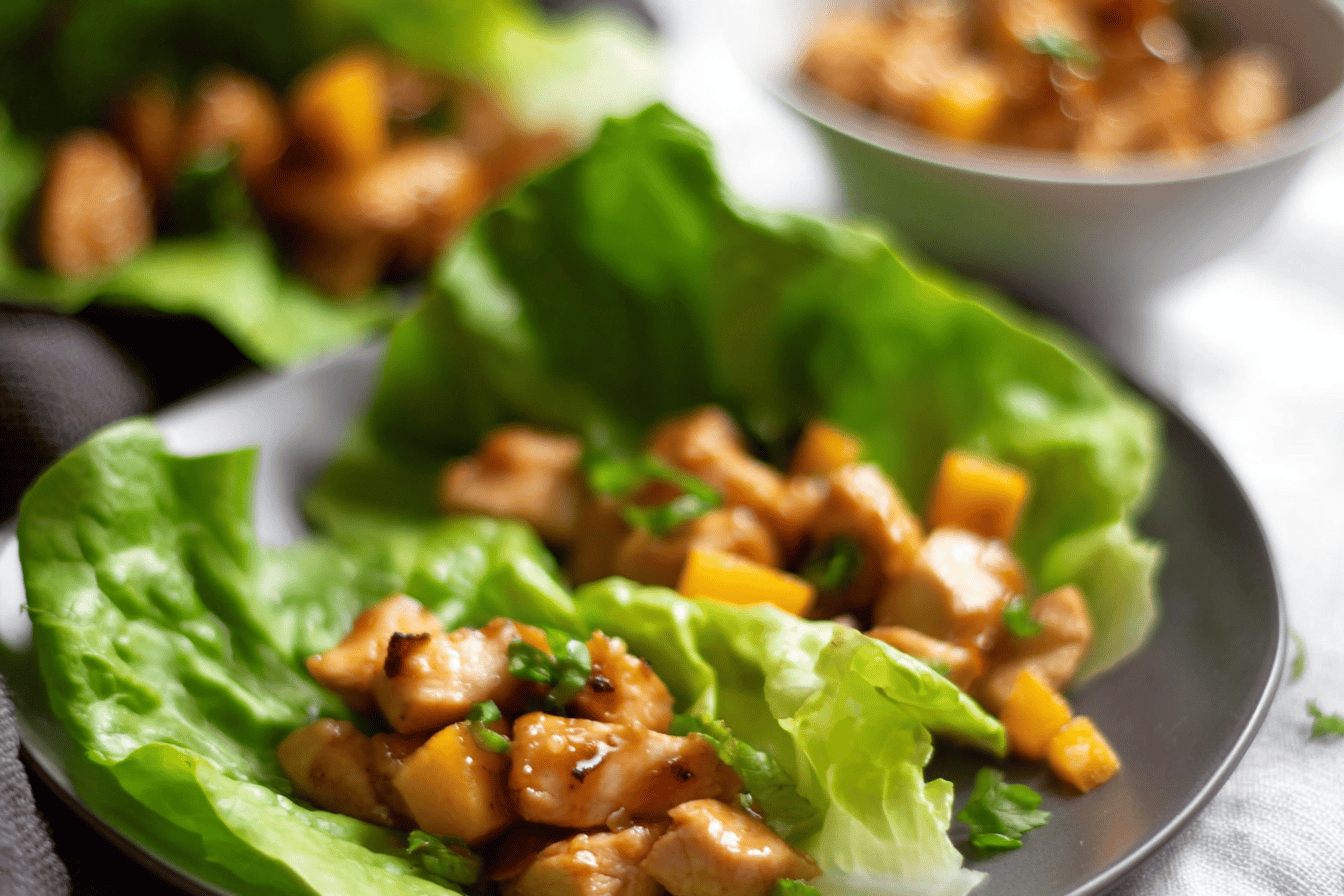 Chicken Mango Lettuce Wraps in 30 Minutes
