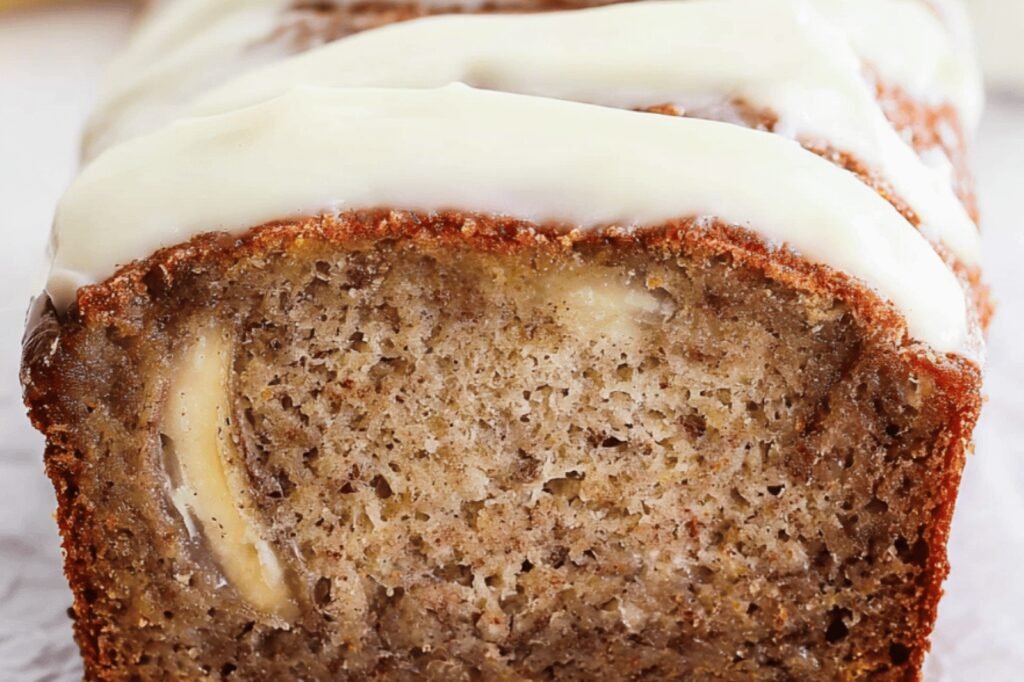 Cinnamon Swirl Banana Bread with Cream Cheese Frosting