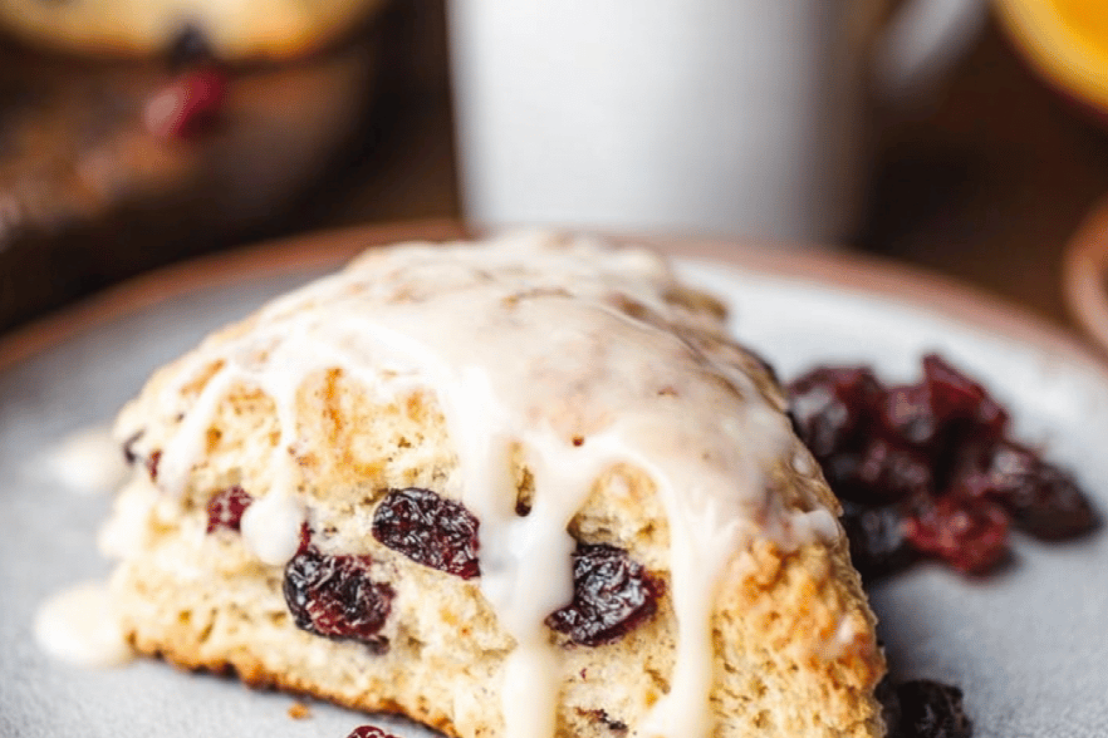 Cranberry Orange Glazed Scones for Breakfast Bliss