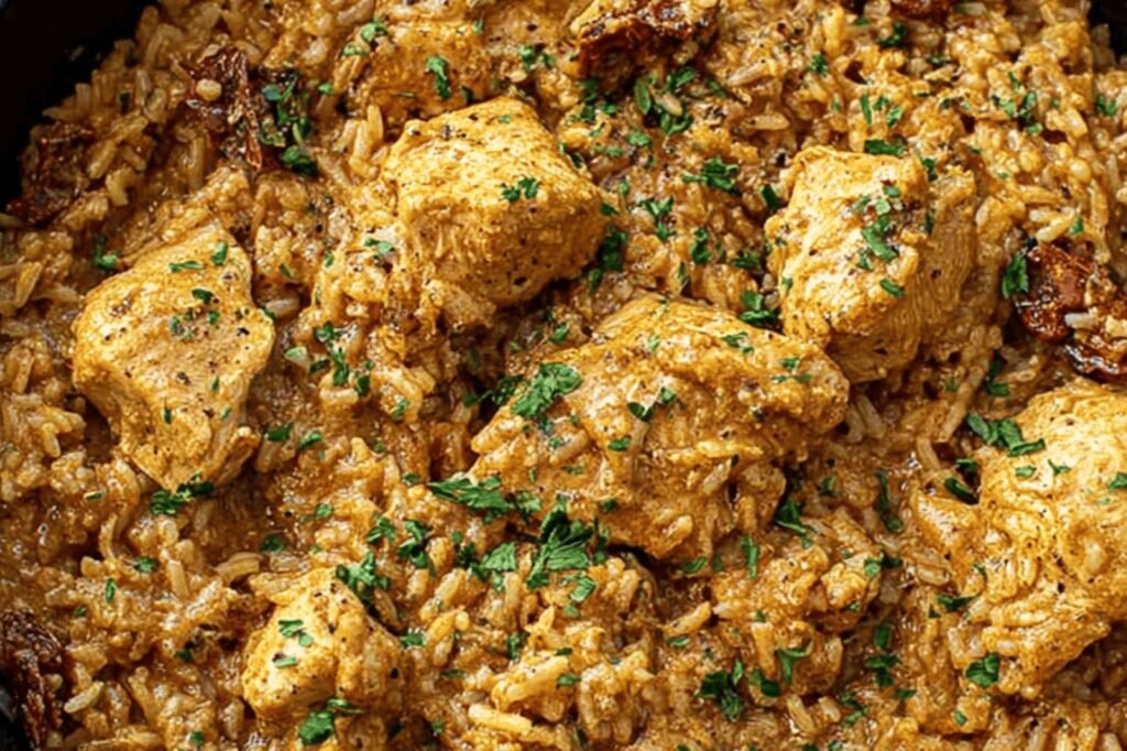 Creamy Paprika Chicken and Sun-Dried Tomato Rice