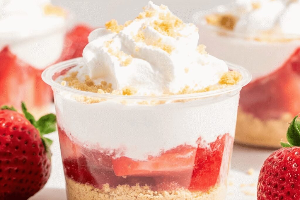 Creamy Strawberry Parfait with Graham Cracker Layers