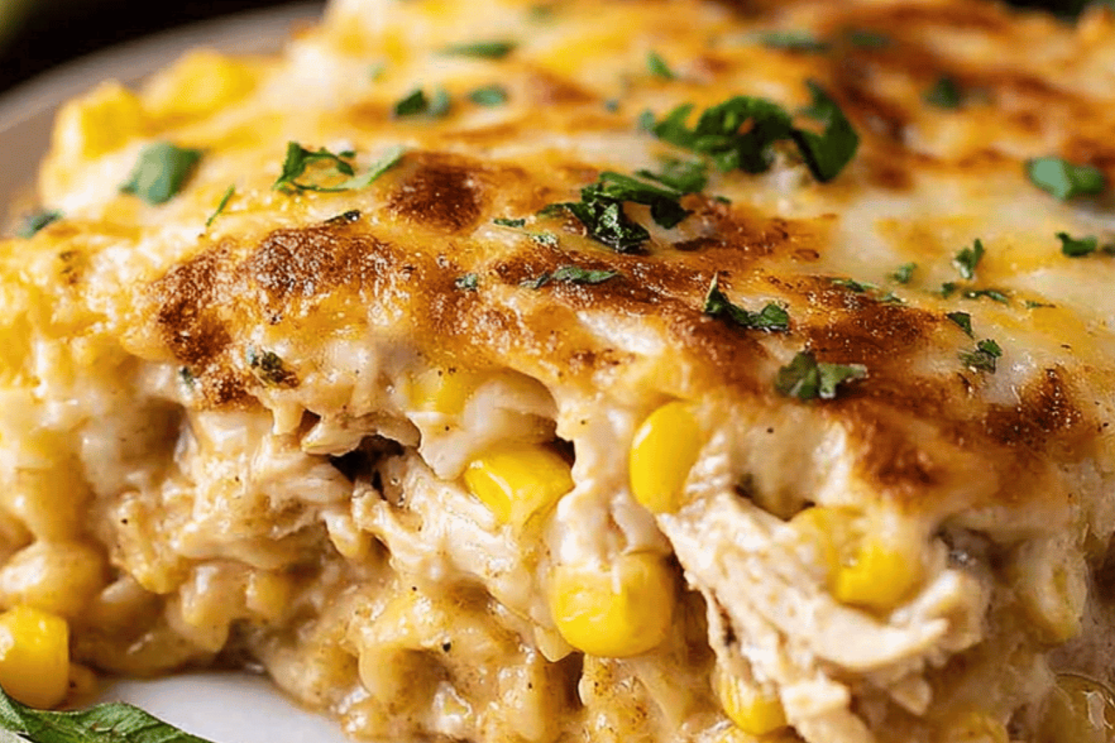 Creamy Street Corn Chicken Enchiladas