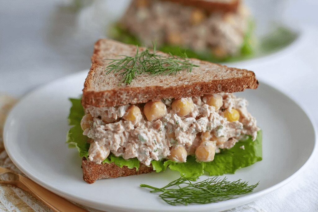 Creamy Yogurt Tuna Salad with Chickpeas and Dill