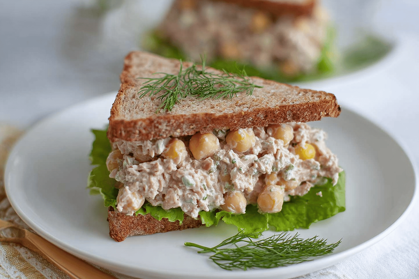 Creamy Yogurt Tuna Salad with Chickpeas and Dill
