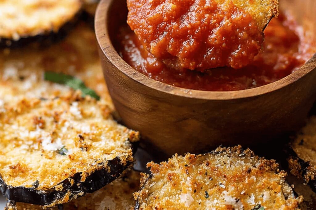 Crispy Parmesan Air Fryer Eggplant Slices
