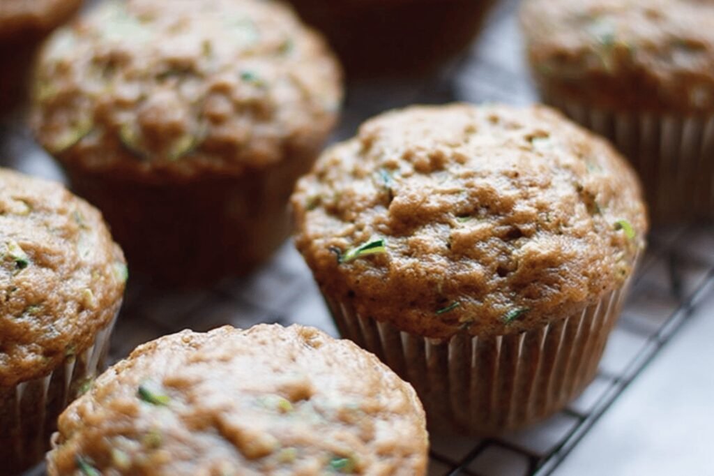 Easy Moist Zucchini Applesauce Muffins
