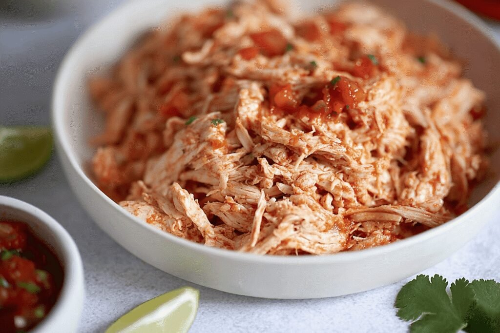 Easy Slow Cooker Salsa Chicken