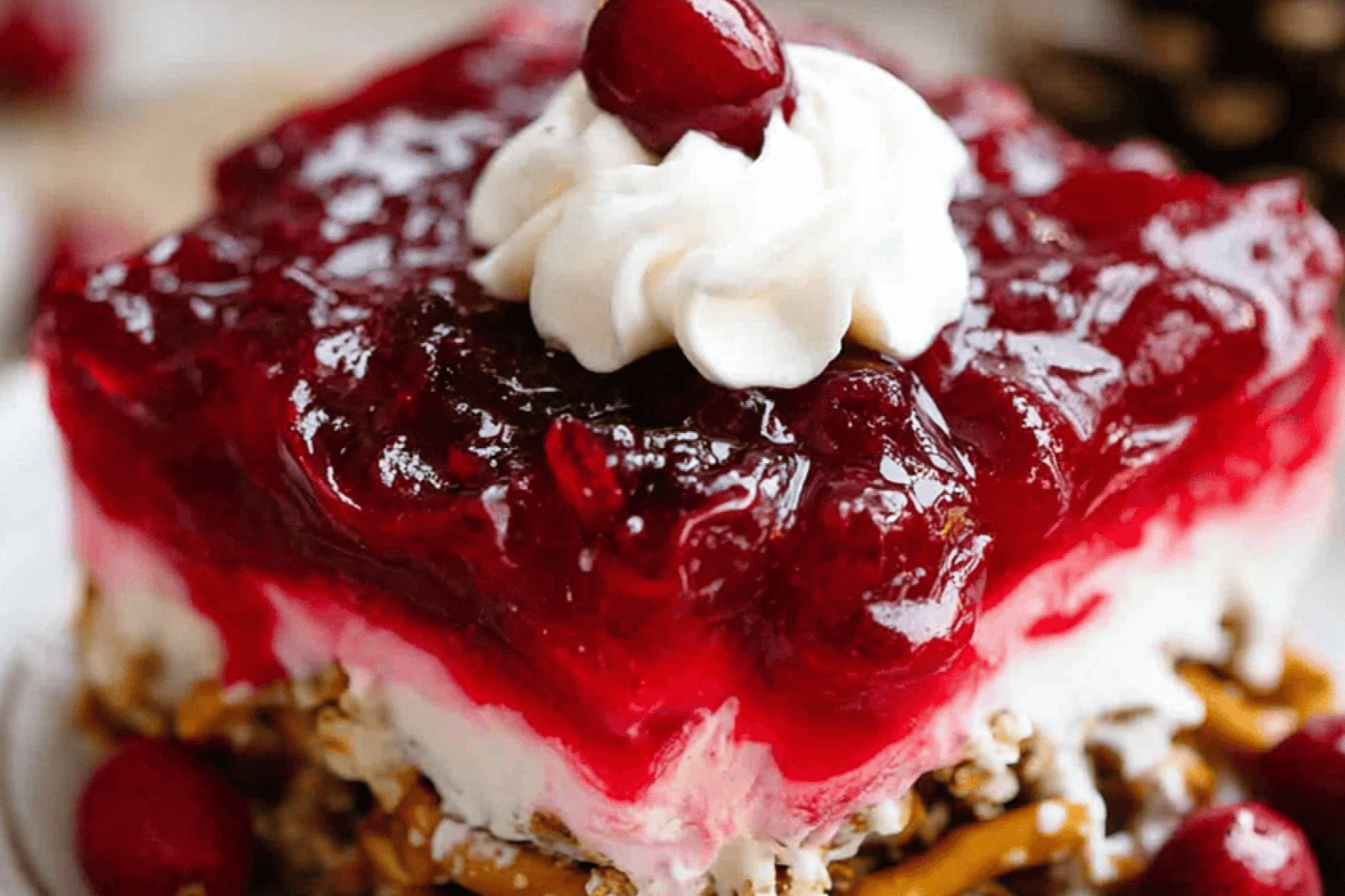 Festive Cranberry Pretzel Delight Salad