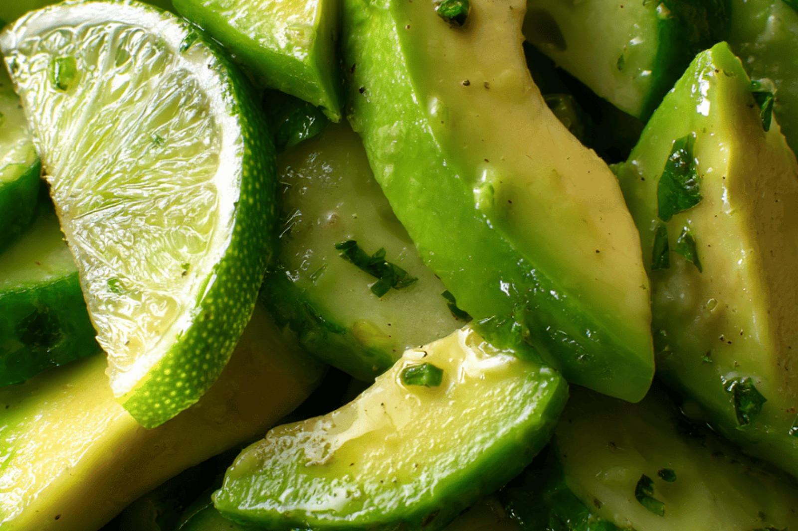 Fresh Cucumber Avocado Salad with Lime Dressing