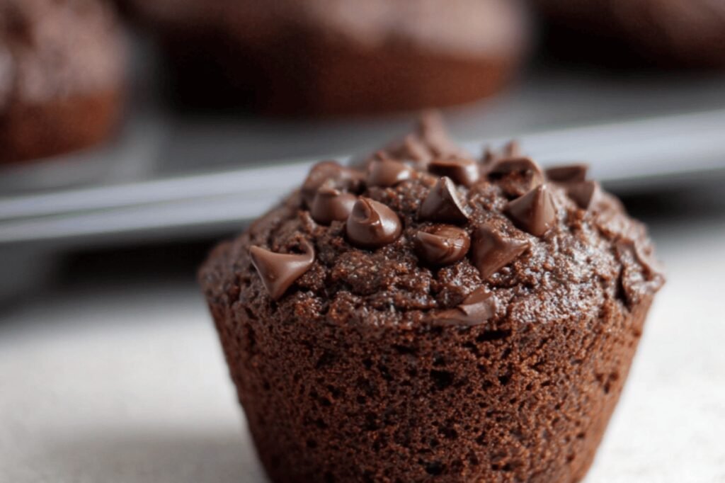 Healthy Double Chocolate Zucchini Breakfast Muffins