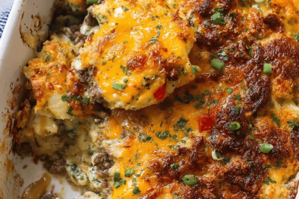 Hearty Beef and Cheese Hobo Bake