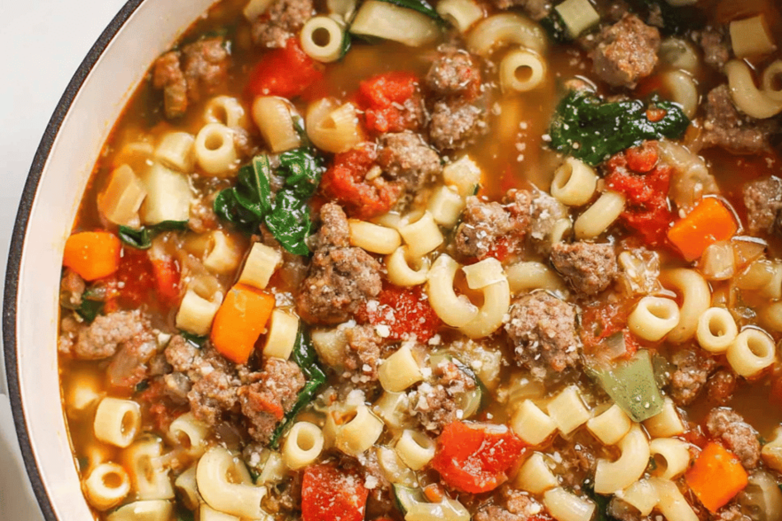 Hearty Italian Sausage Veggie Pasta Soup