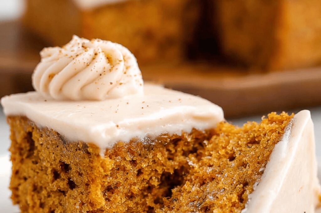 Moist Spiced Pumpkin Cake with Cream Cheese Frosting