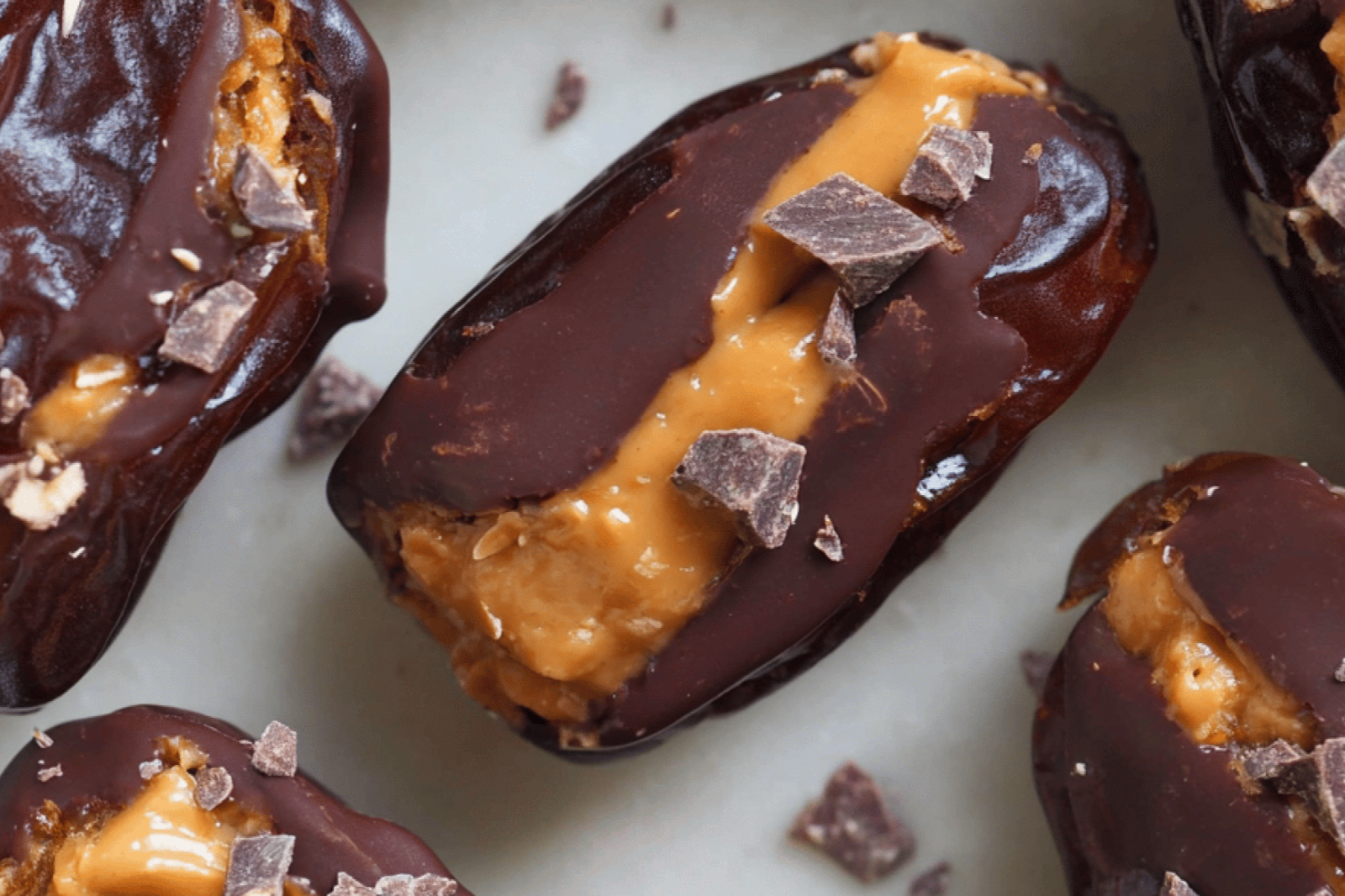 Peanut Butter Dark Chocolate Stuffed Dates Delight