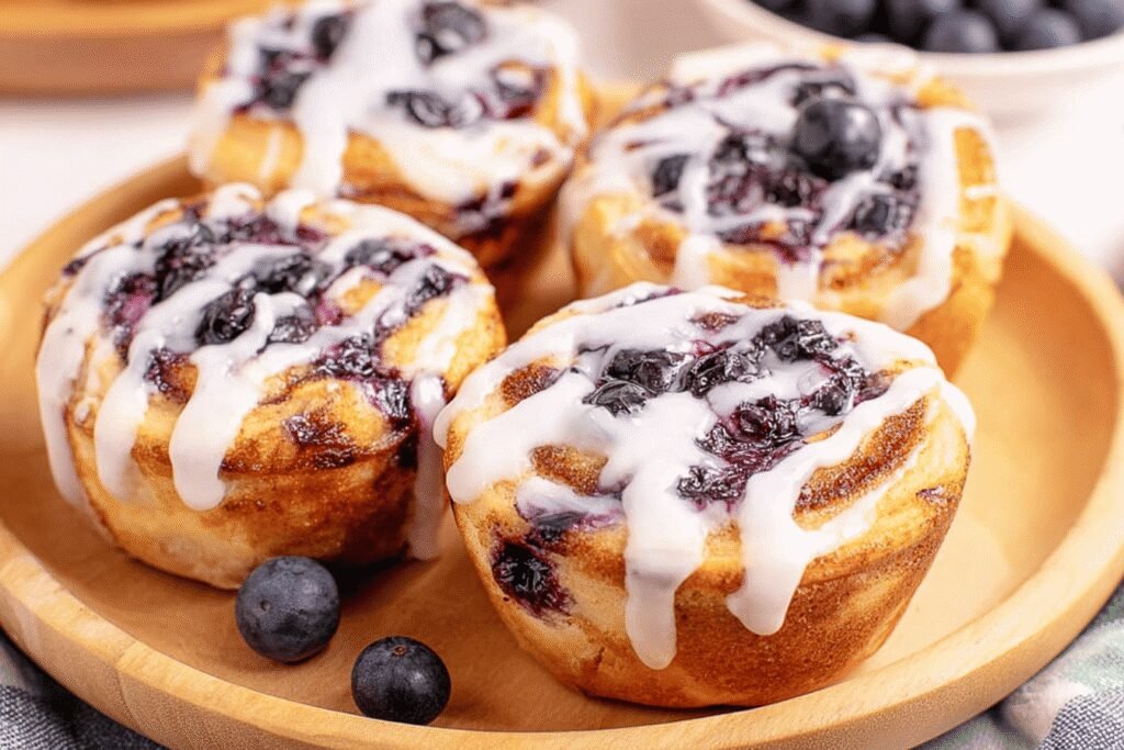 Quick Blueberry Cinnamon Roll Bites