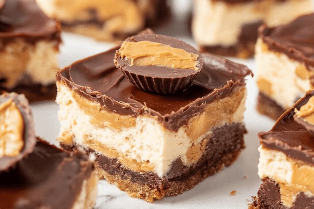 Reese's Peanut Butter Chocolate Cheesecake Bars