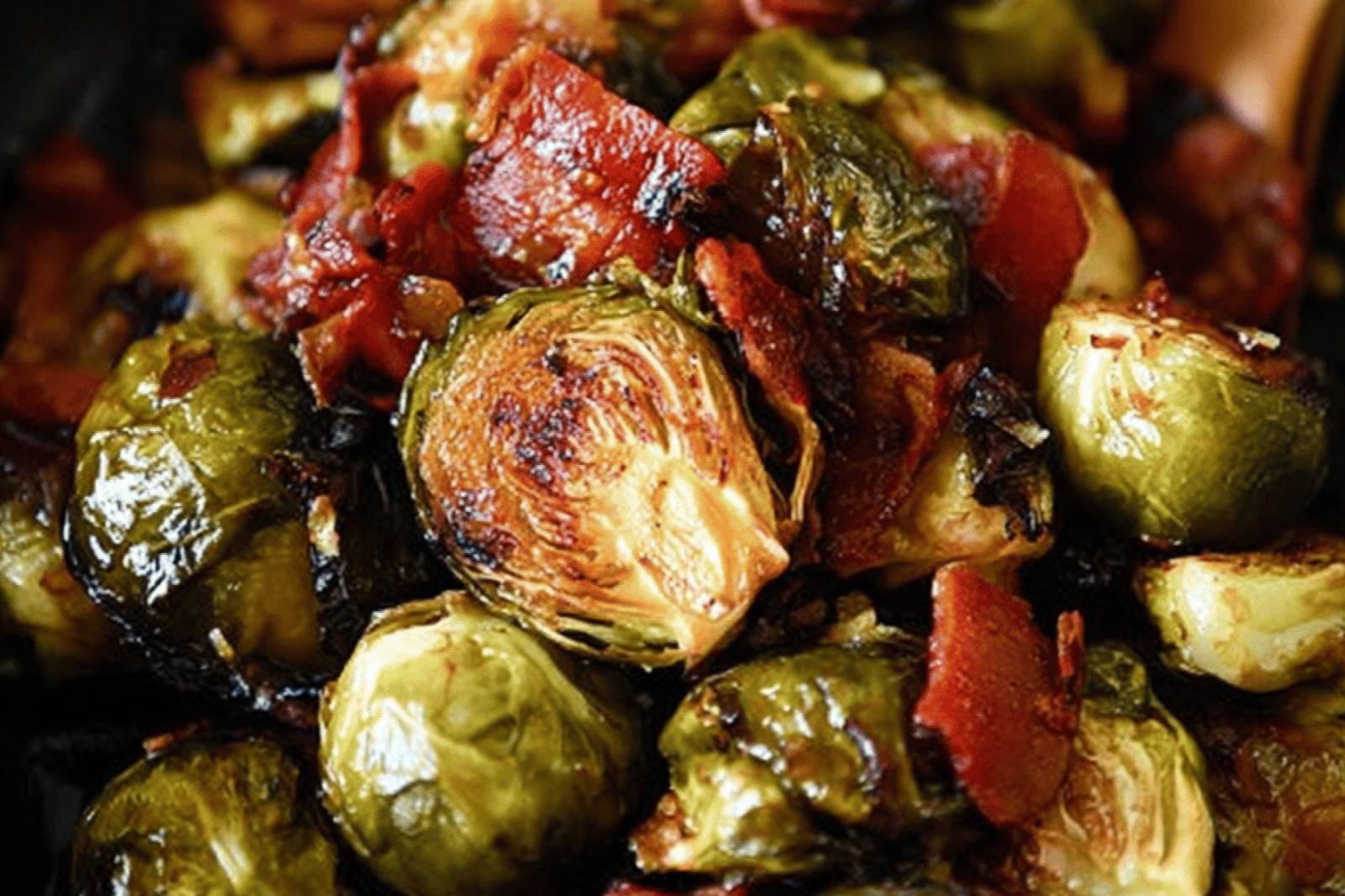 Roasted Brussels Sprouts with Sweet Bacon Dressing