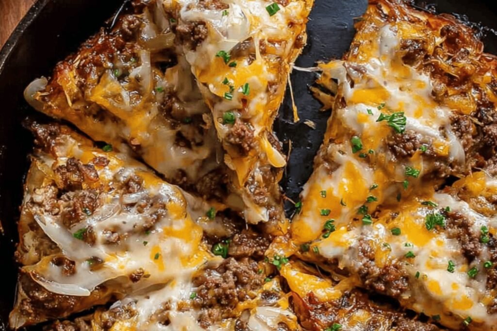 Savory Patty Melt Pizza Delight