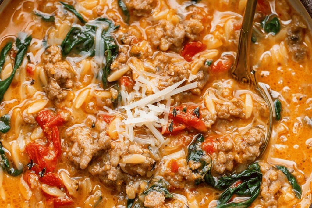 Savory Sausage Orzo Soup Delight