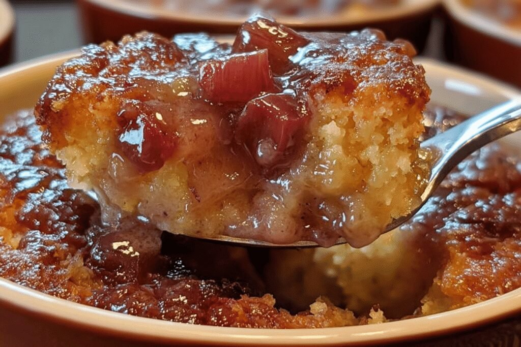 Sticky Rhubarb Pudding Delight