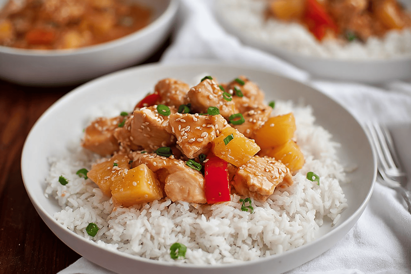 Tropical Slow Cooker Hawaiian Chicken Dinner