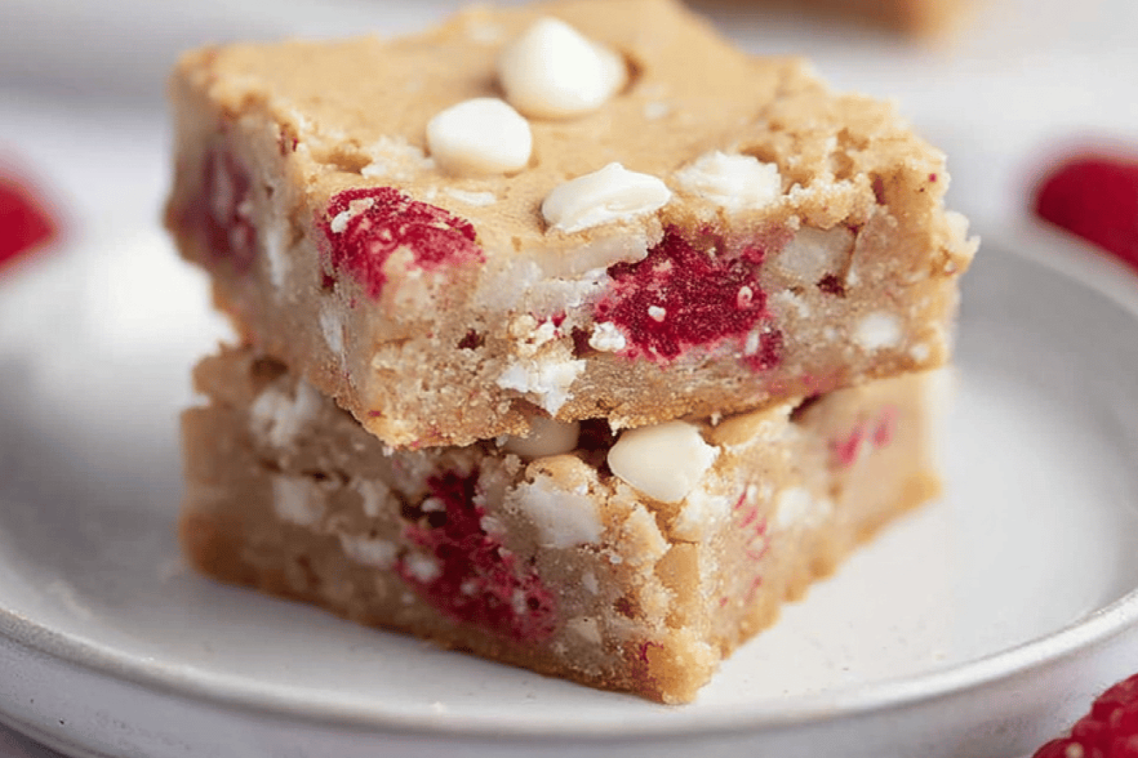 White Chocolate Raspberry Blondie Delight