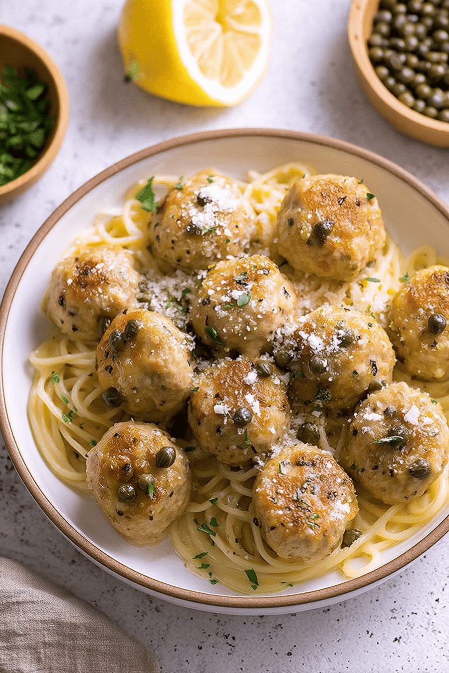 Chicken Piccata Meatball Bites