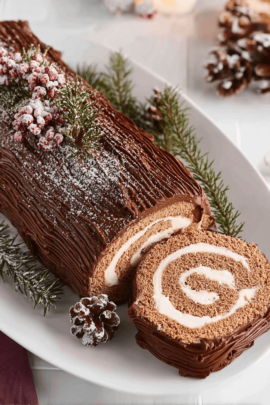 Festive Yule Log Dessert Delight
