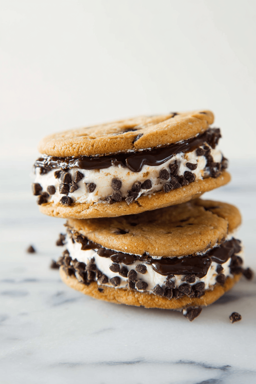Frozen Cookie Ice Cream Sandwich Delight