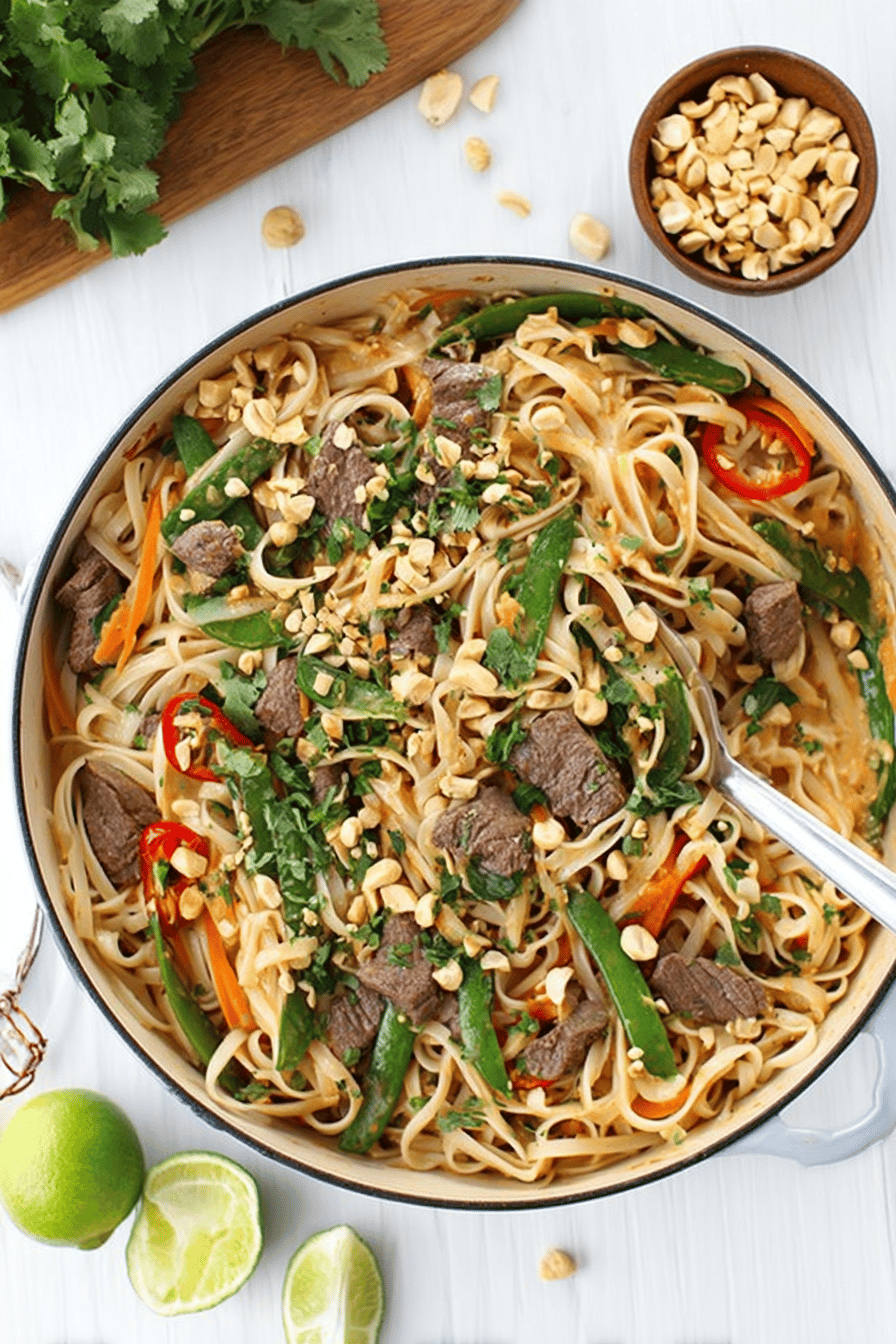 Spicy Beef Pad Thai Noodles