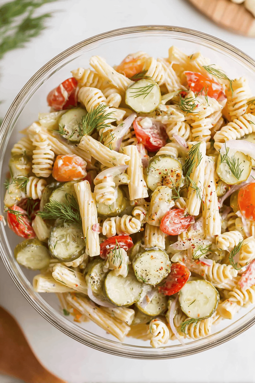 Tangy Dill Pickle Pasta Delight