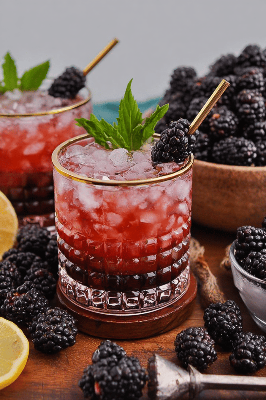 Blackberry Bourbon Smash Cocktail