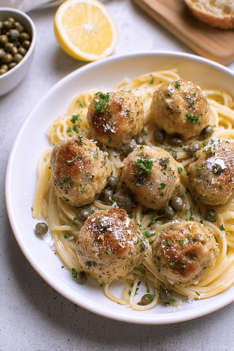 Chicken Piccata Meatball Bites