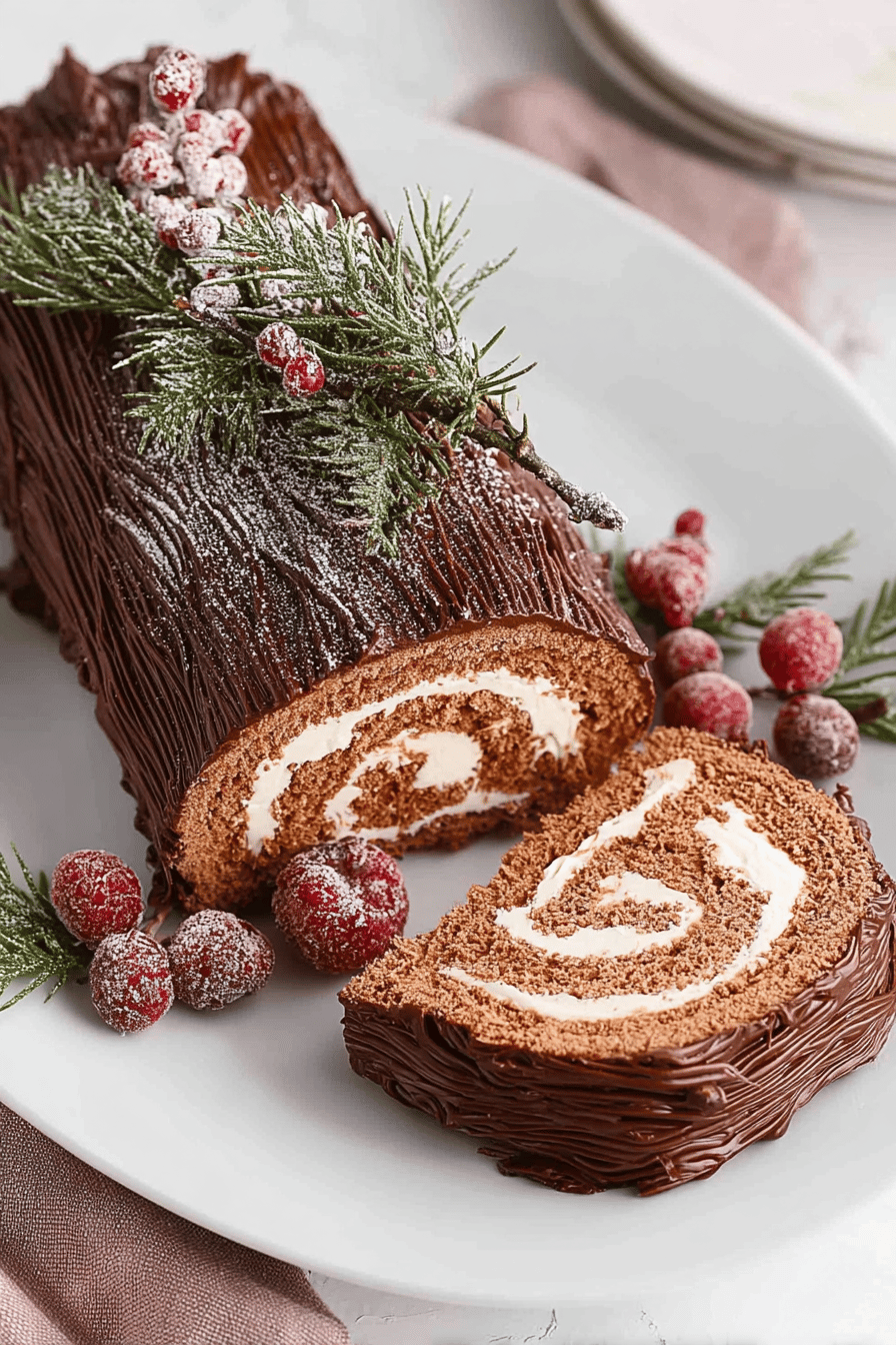 Festive Yule Log Dessert Delight