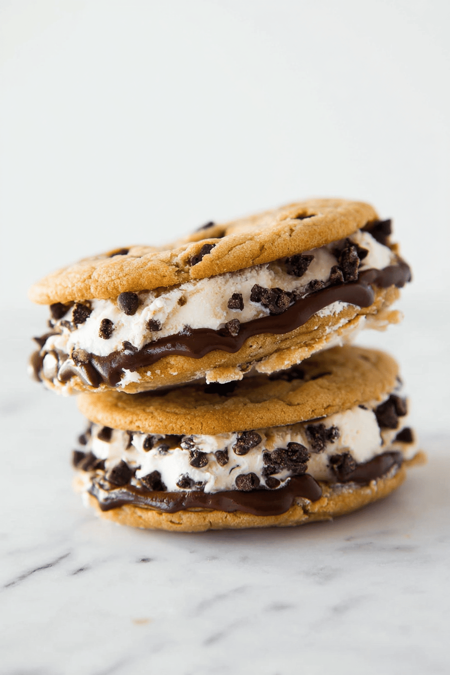Frozen Cookie Ice Cream Sandwich Delight