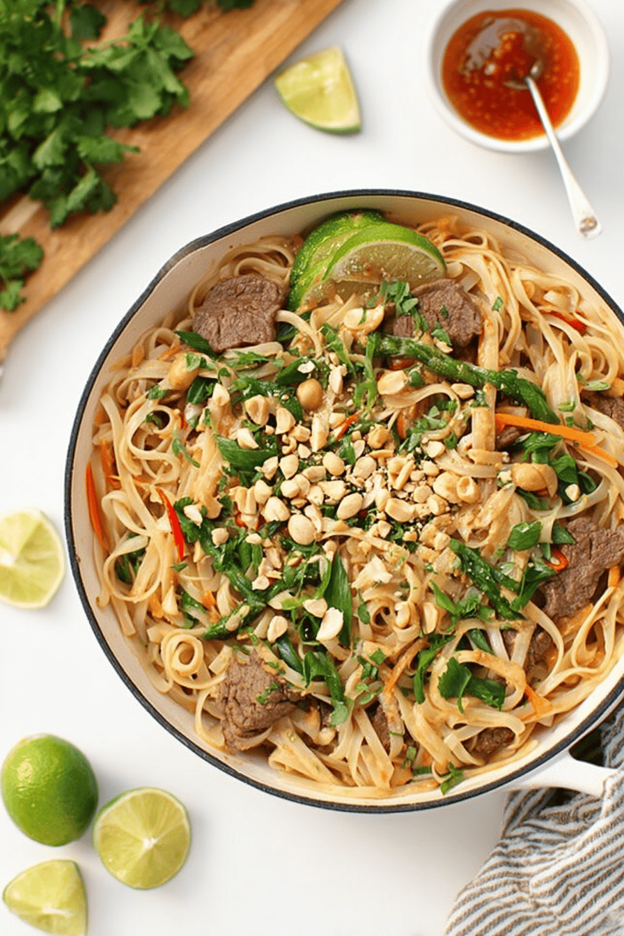 Spicy Beef Pad Thai Noodles