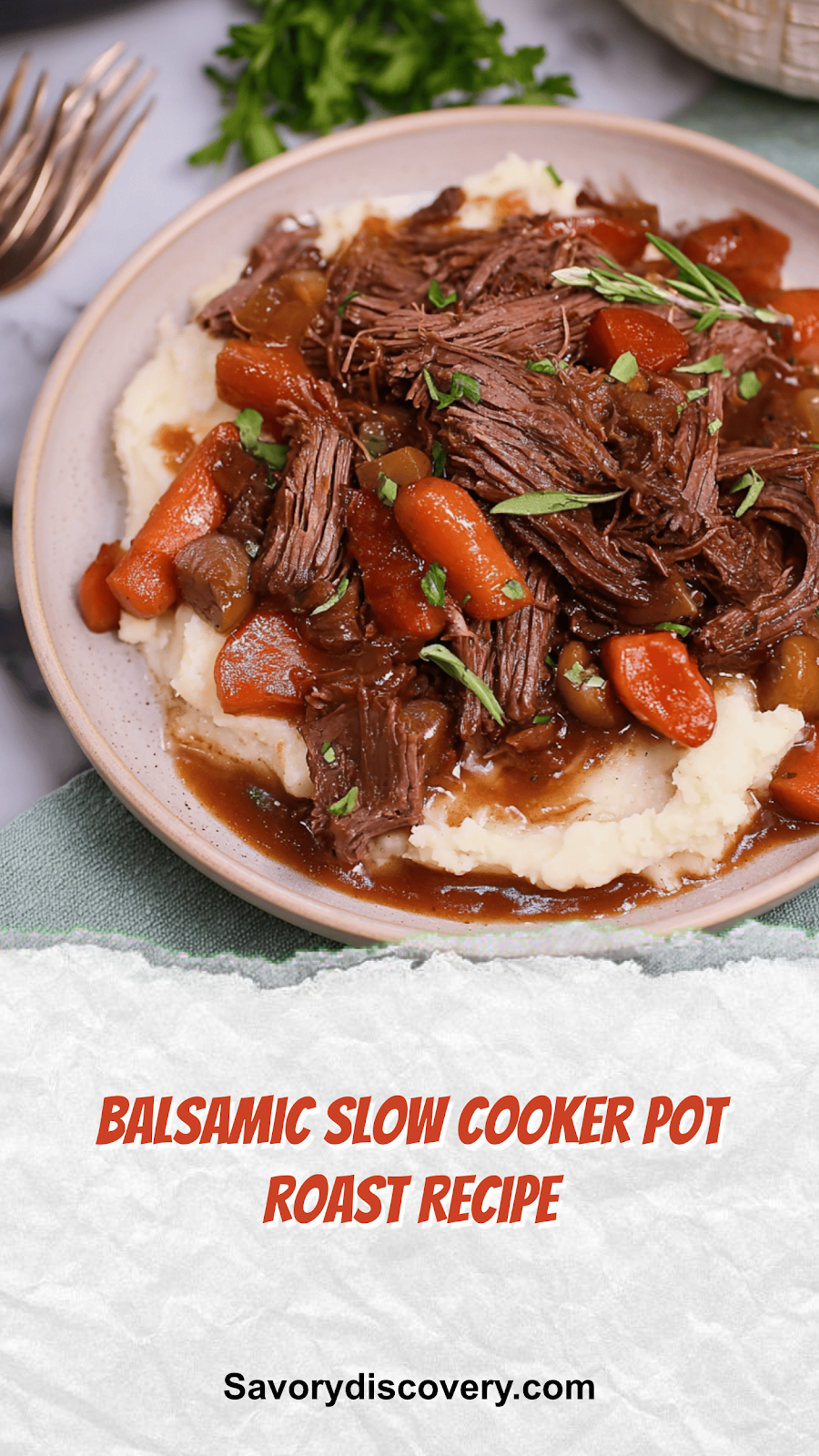 Balsamic Slow Cooker Pot Roast Recipe