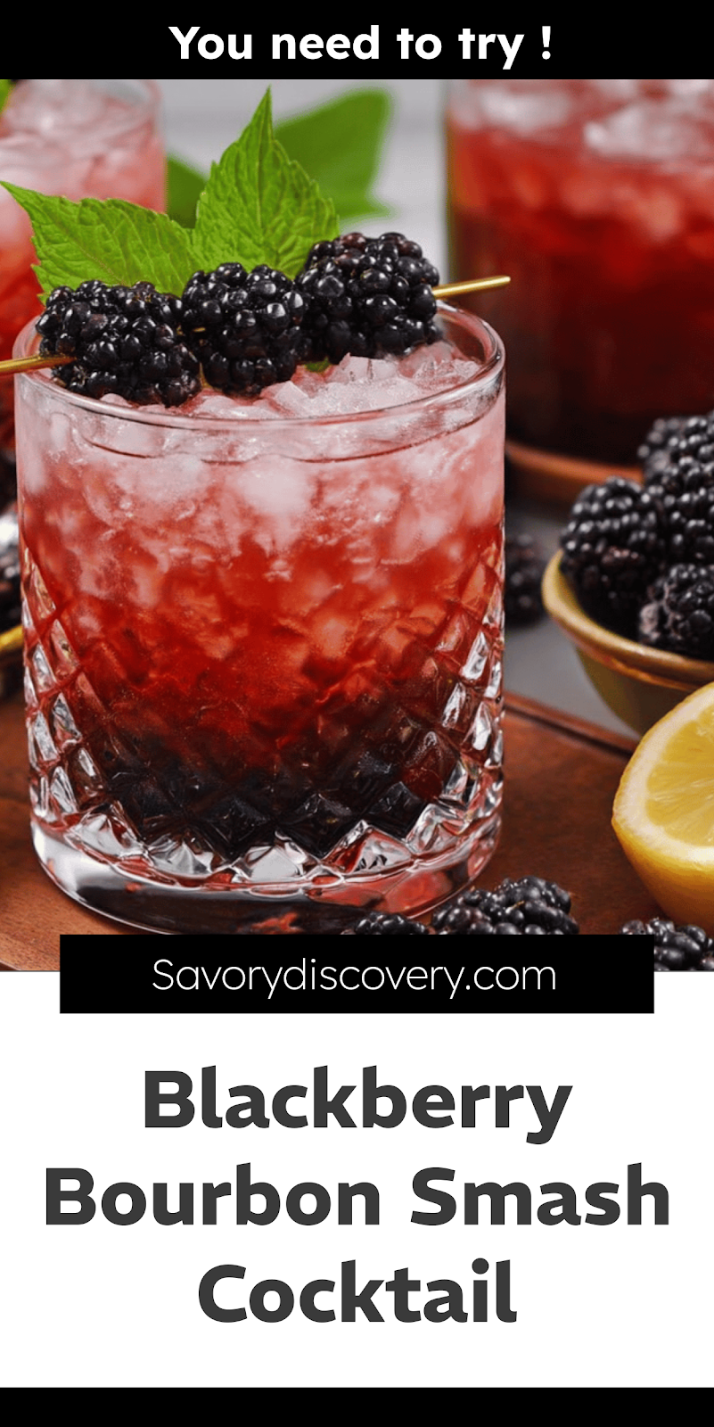 Blackberry Bourbon Smash Cocktail