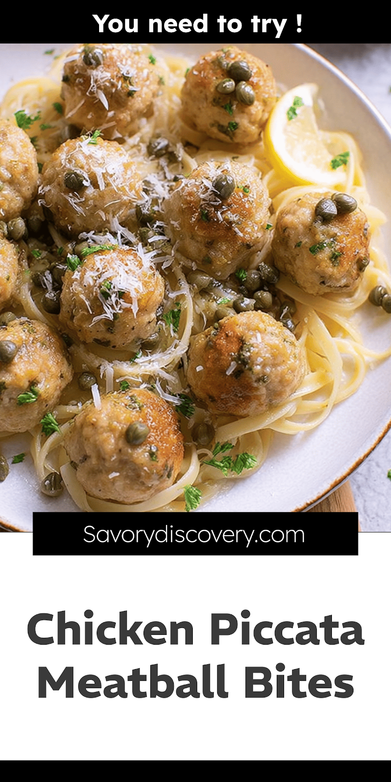 Chicken Piccata Meatball Bites