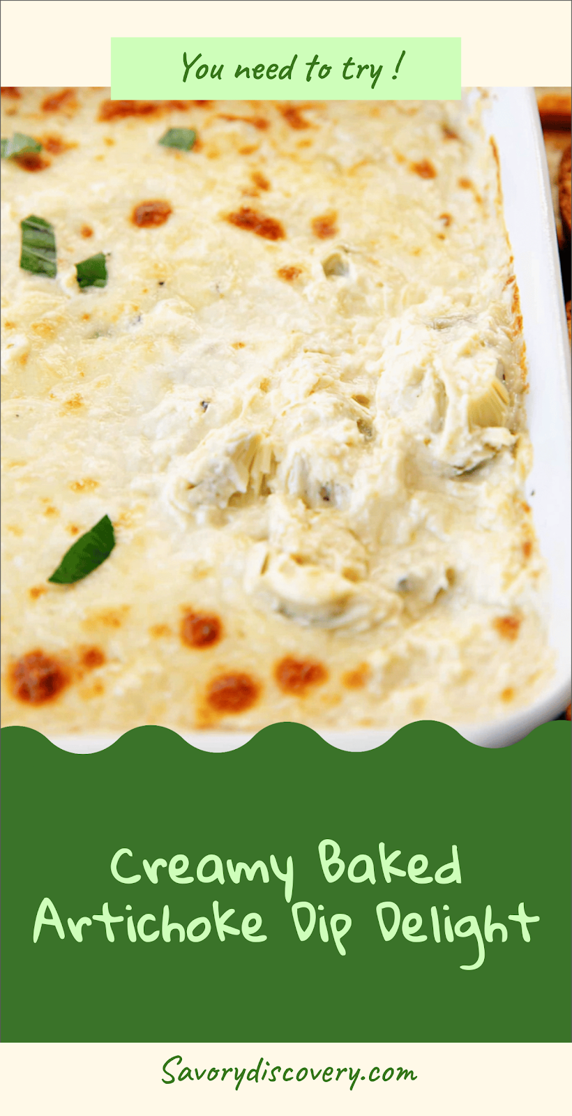 Creamy Baked Artichoke Dip Delight