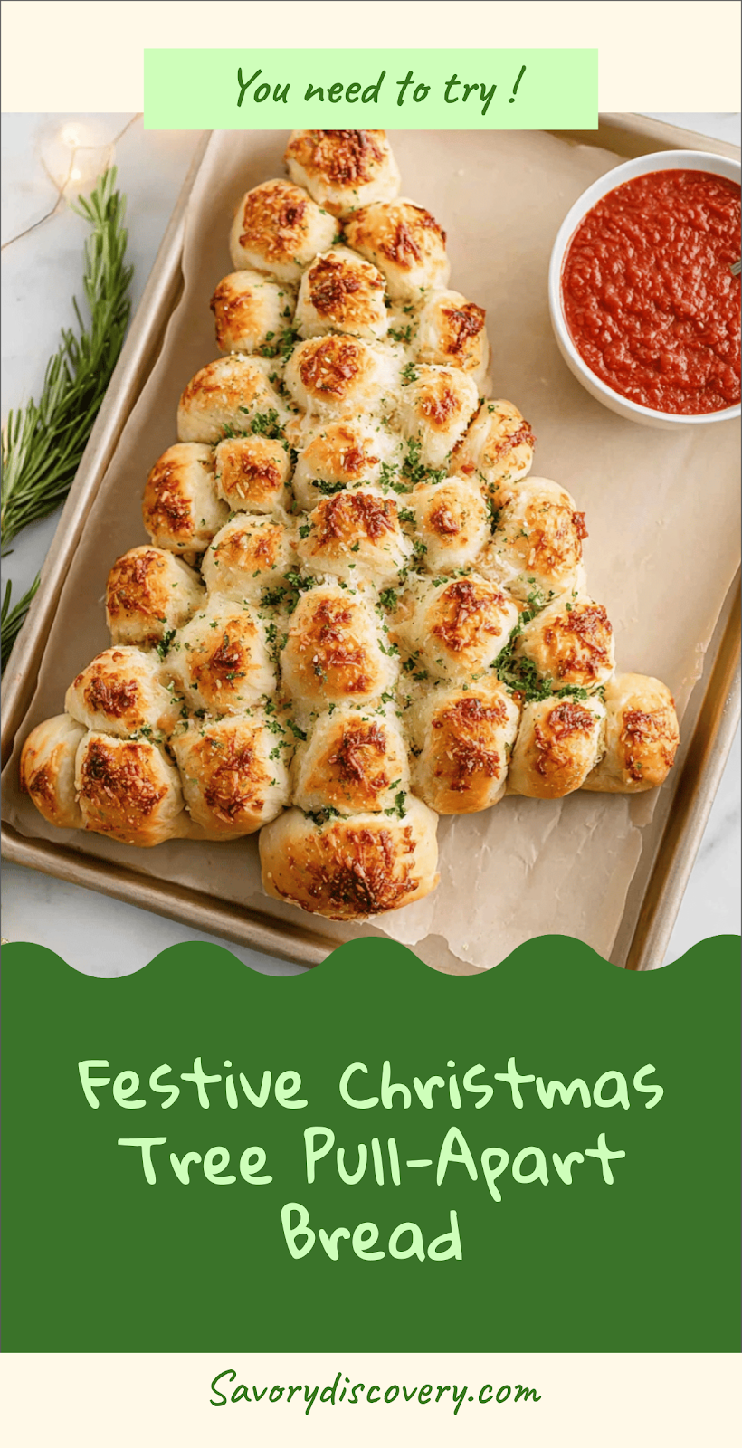 Festive Christmas Tree Pull-Apart Bread