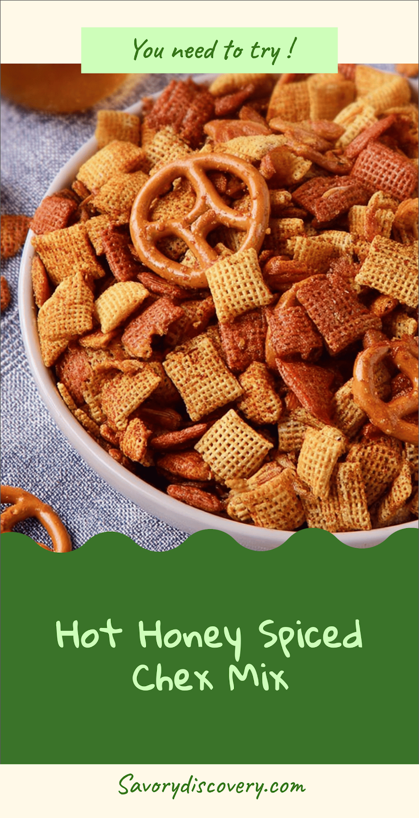 Hot Honey Spiced Chex Mix