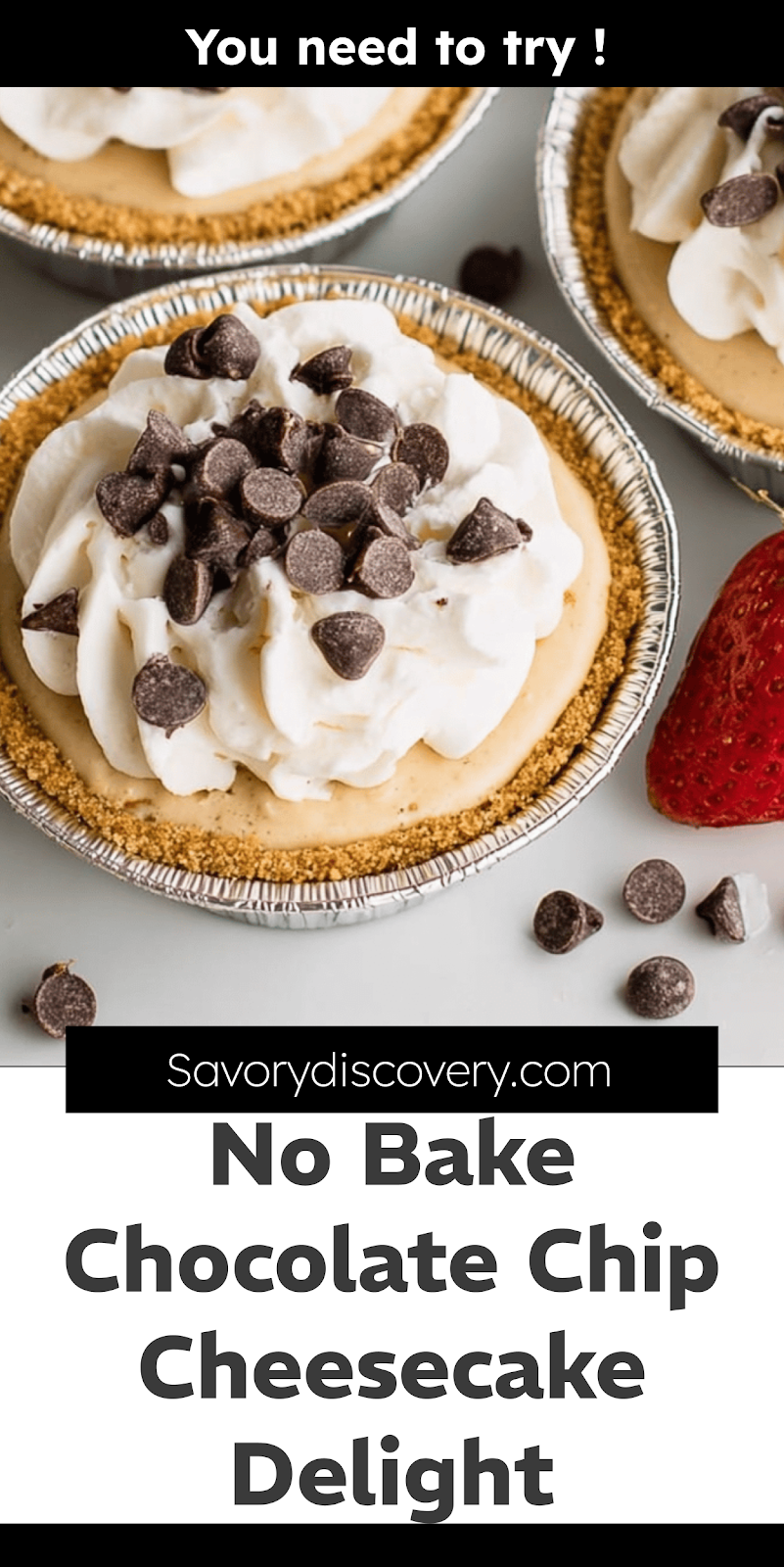 No Bake Chocolate Chip Cheesecake Delight