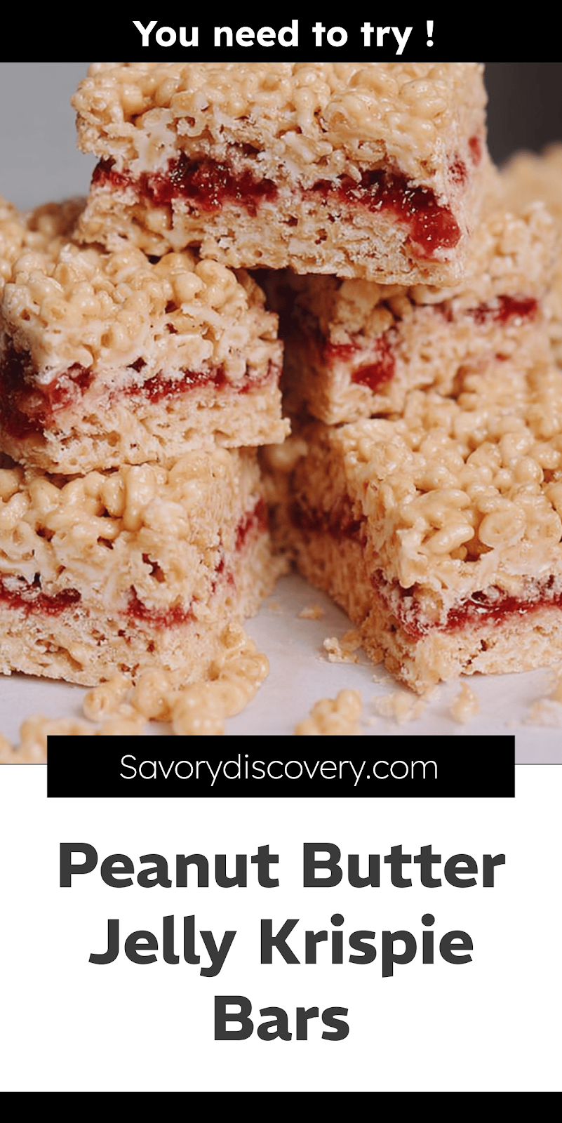 Peanut Butter Jelly Krispie Bars