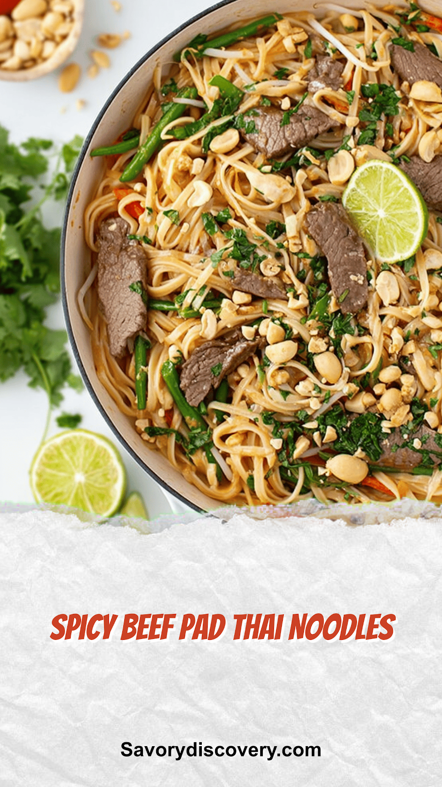 Spicy Beef Pad Thai Noodles